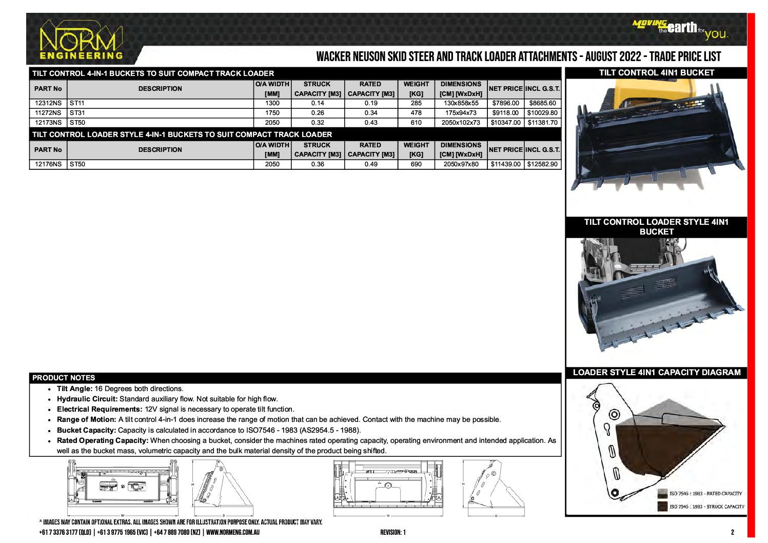 Tilting Skid Steer 4in1 Buckets Redi2Hire